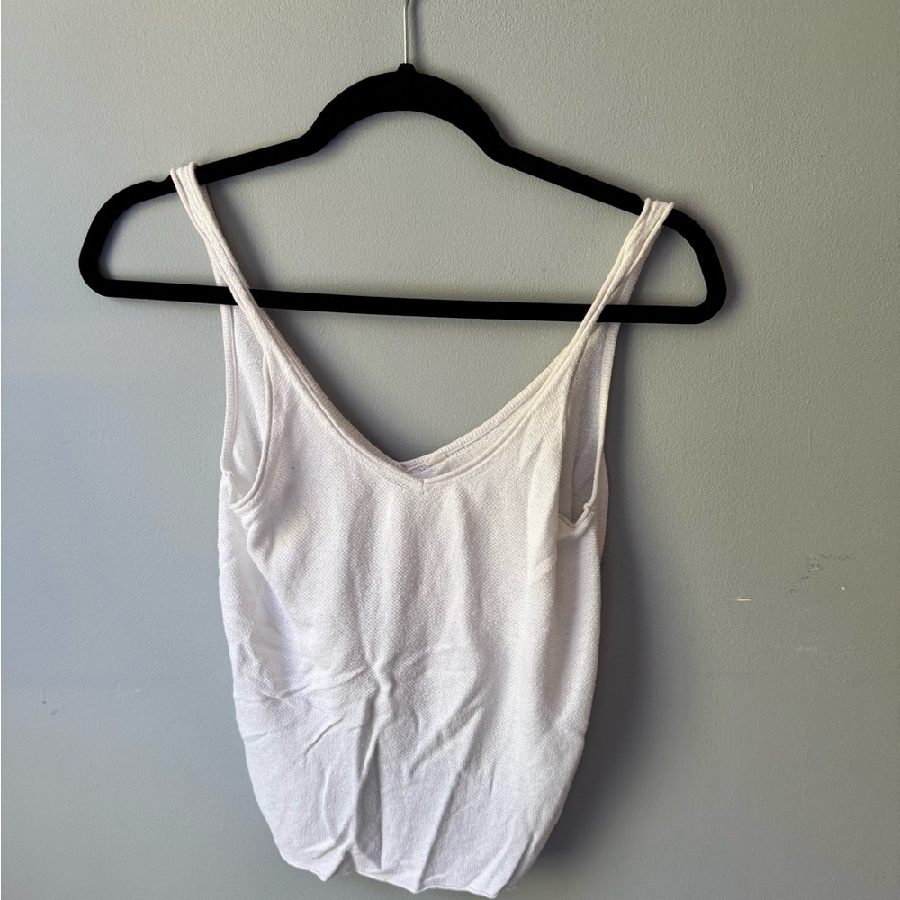 Lululemon White Knit Tie Back Tank Top